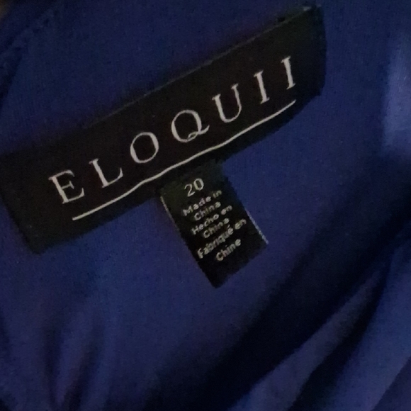 Eloquii Royal Blue Ruched Long Sleeve Dress - Picture 2 of 2